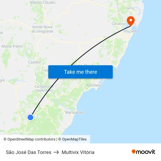 São José Das Torres to Multivix Vitória map
