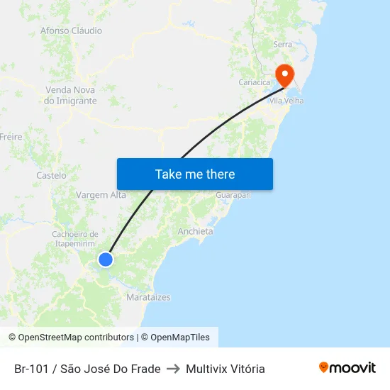 Br-101 / São José Do Frade to Multivix Vitória map