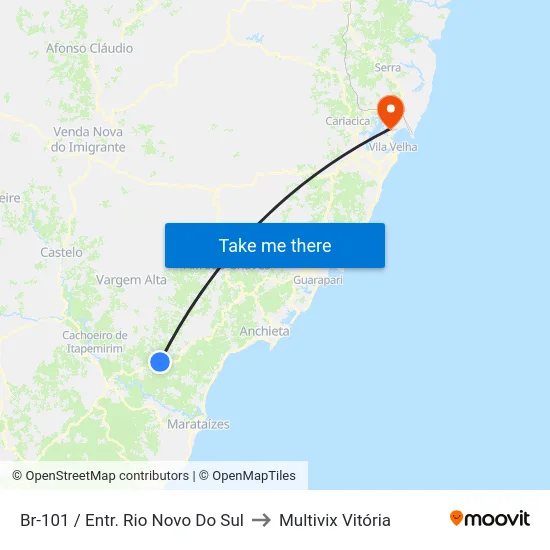 Br-101 / Entr. Rio Novo Do Sul to Multivix Vitória map