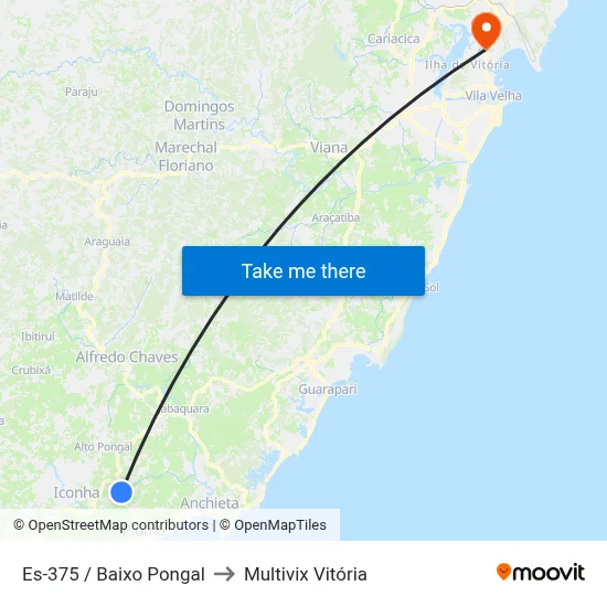 Es-375 / Baixo Pongal to Multivix Vitória map