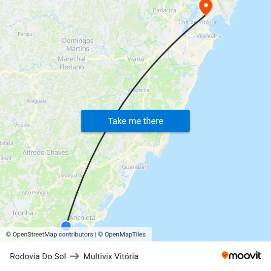 Rodovia Do Sol to Multivix Vitória map
