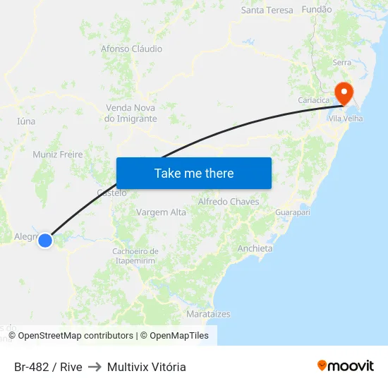 Br-482 / Rive to Multivix Vitória map