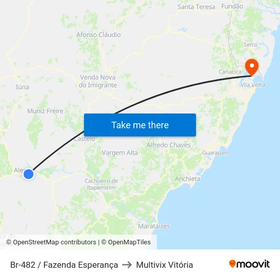 Br-482 / Fazenda Esperança to Multivix Vitória map