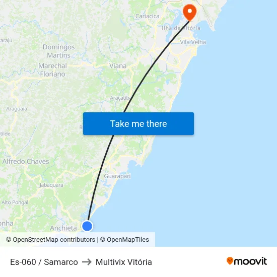 Es-060 / Samarco to Multivix Vitória map