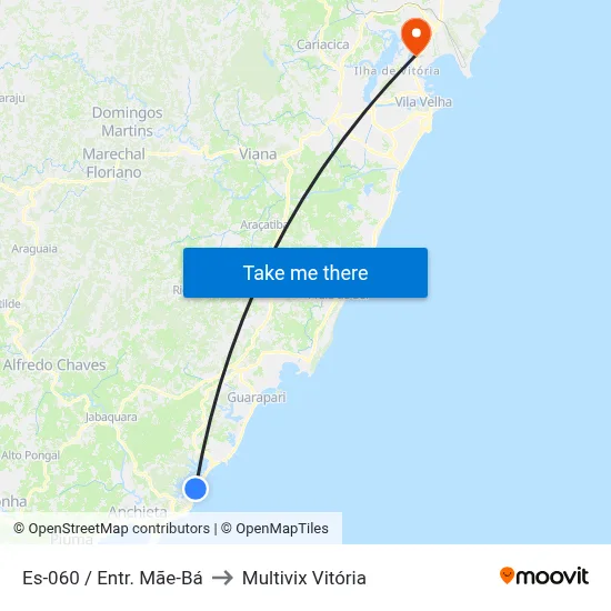Es-060 / Entr. Mãe-Bá to Multivix Vitória map