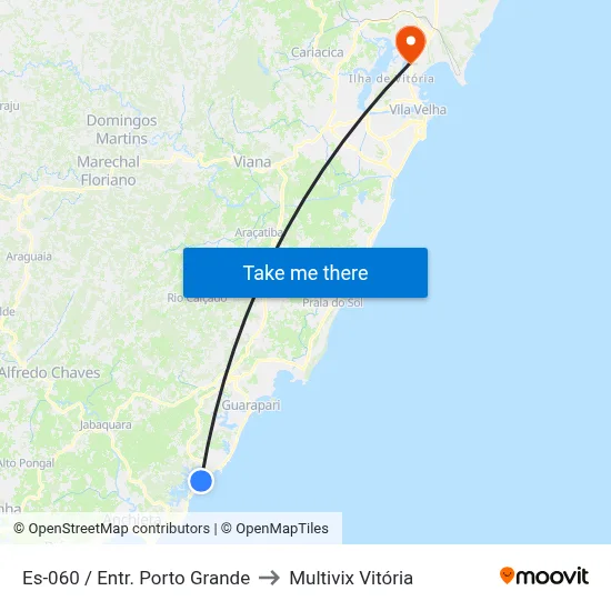 Es-060 / Entr. Porto Grande to Multivix Vitória map