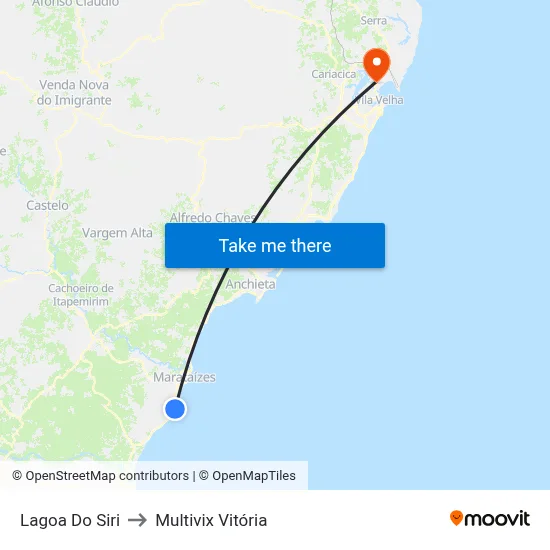 Lagoa Do Siri to Multivix Vitória map