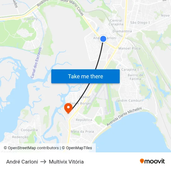 André Carloni to Multivix Vitória map