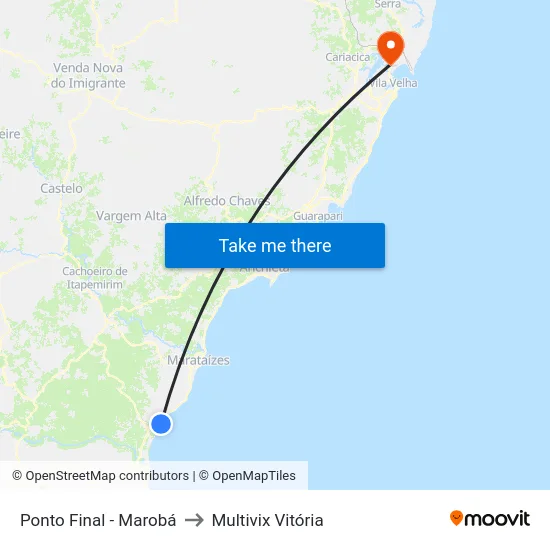 Ponto Final - Marobá to Multivix Vitória map
