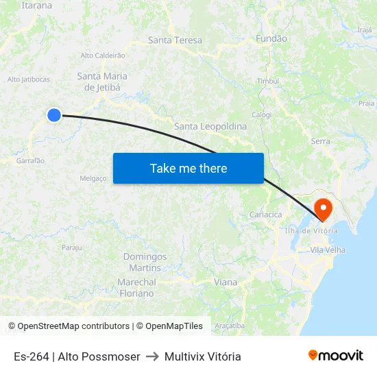 Es-264 | Alto Possmoser to Multivix Vitória map