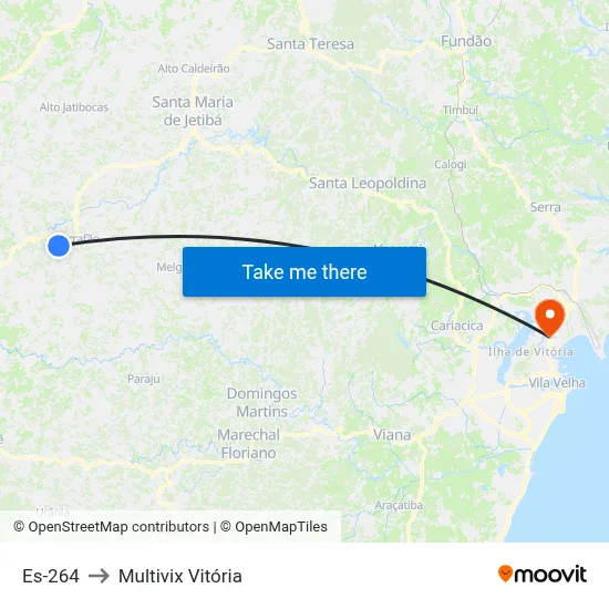Es-264 to Multivix Vitória map