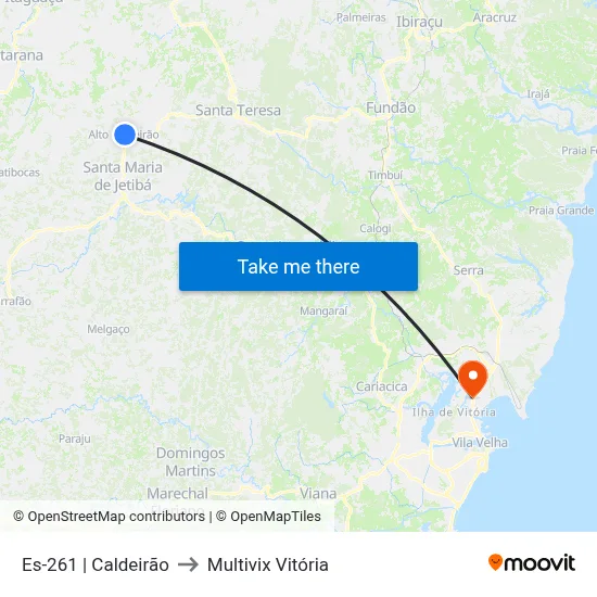 Es-261 | Caldeirão to Multivix Vitória map