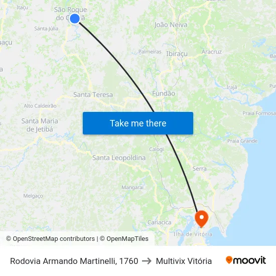 Rodovia Armando Martinelli, 1760 to Multivix Vitória map