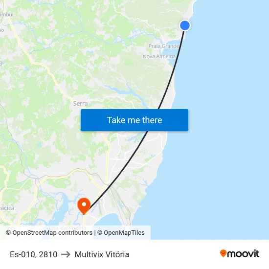 Es-010, 2810 to Multivix Vitória map