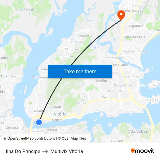 Ilha Do Príncipe to Multivix Vitória map