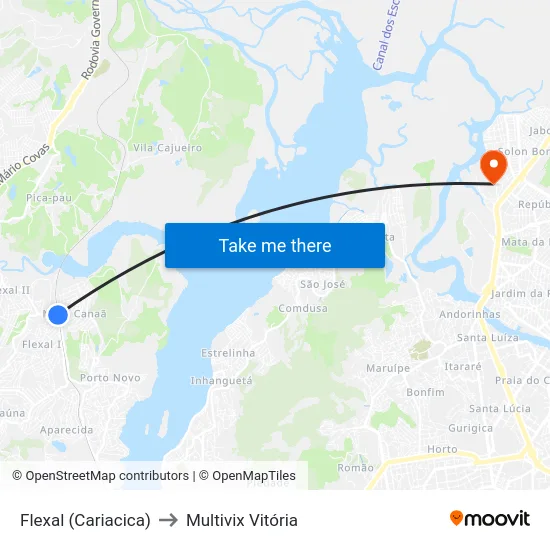 Flexal (Cariacica) to Multivix Vitória map