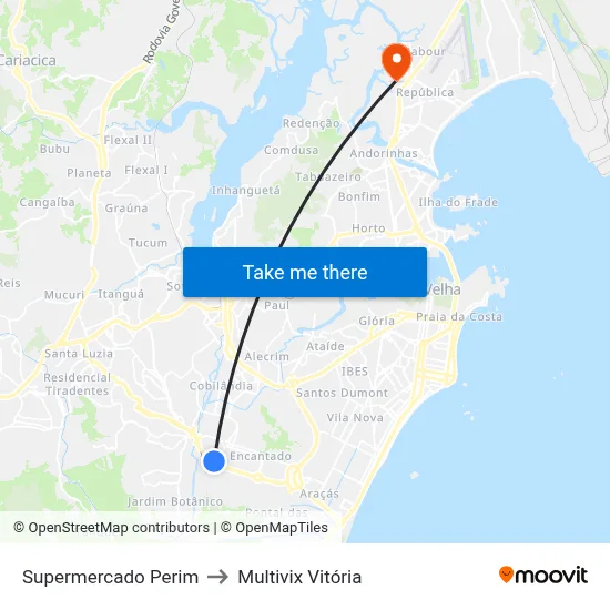 Supermercado Perim to Multivix Vitória map