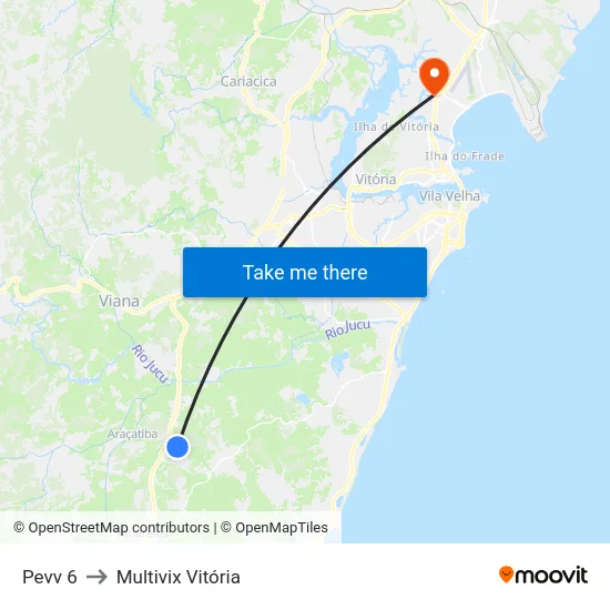 Pevv 6 to Multivix Vitória map