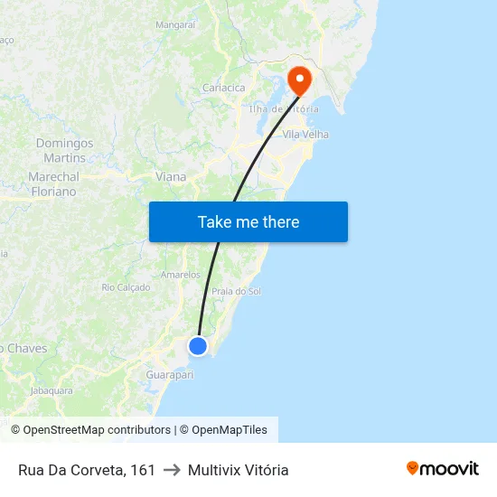 Rua Da Corveta, 161 to Multivix Vitória map