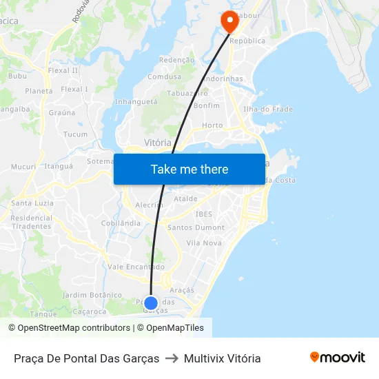 Praça De Pontal Das Garças to Multivix Vitória map