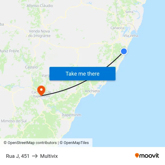 Rua J, 451 to Multivix map