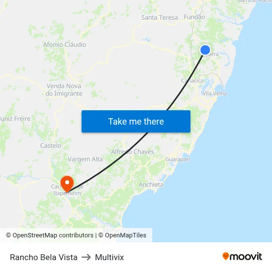 Rancho Bela Vista to Multivix map