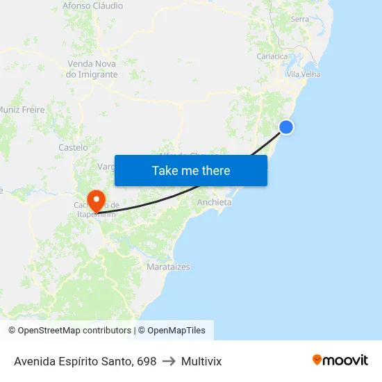 Avenida Espírito Santo, 698 to Multivix map