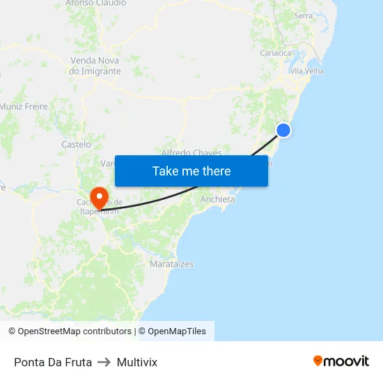 Ponta Da Fruta to Multivix map