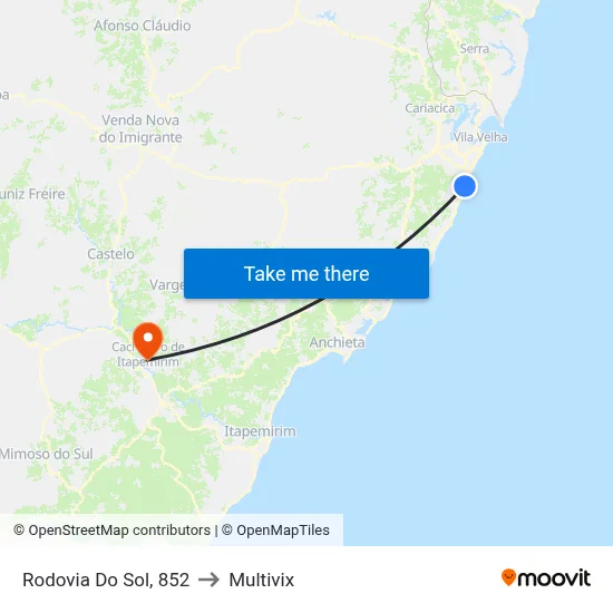 Rodovia Do Sol, 852 to Multivix map