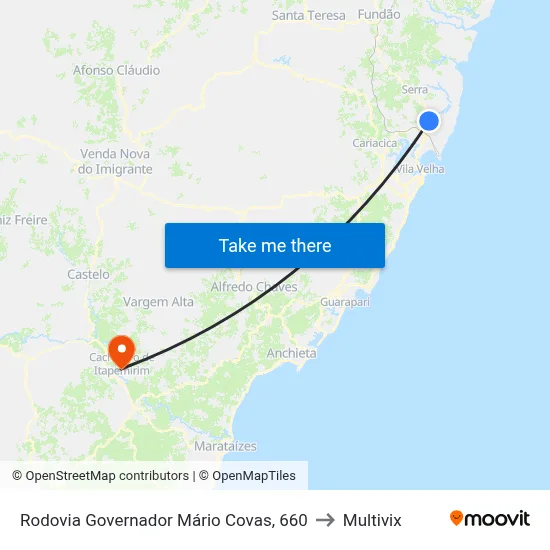 Rodovia Governador Mário Covas, 660 to Multivix map