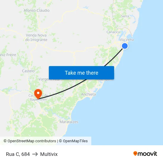 Rua C, 684 to Multivix map