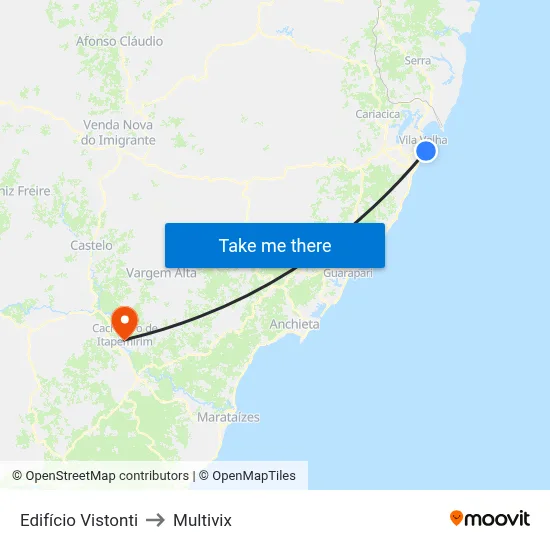 Edifício Vistonti to Multivix map