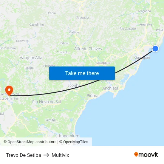 Trevo De Setiba to Multivix map