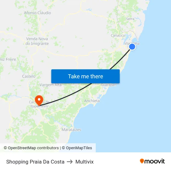 Shopping Praia Da Costa to Multivix map