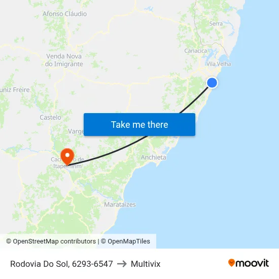 Rodovia Do Sol, 6293-6547 to Multivix map