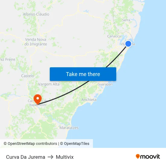 Curva Da Jurema to Multivix map