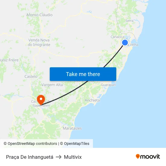 Praça De Inhanguetá to Multivix map