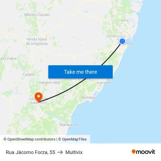 Rua Jácomo Forza, 55 to Multivix map