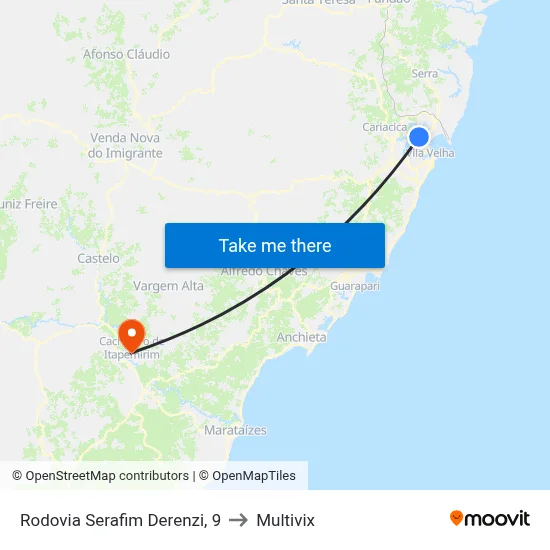 Rodovia Serafim Derenzi, 9 to Multivix map