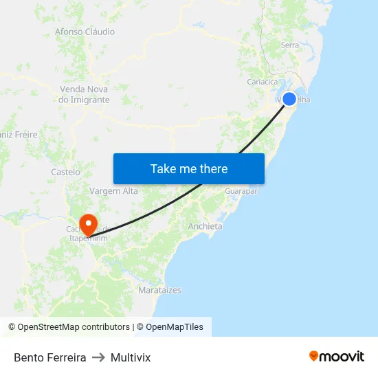 Bento Ferreira to Multivix map