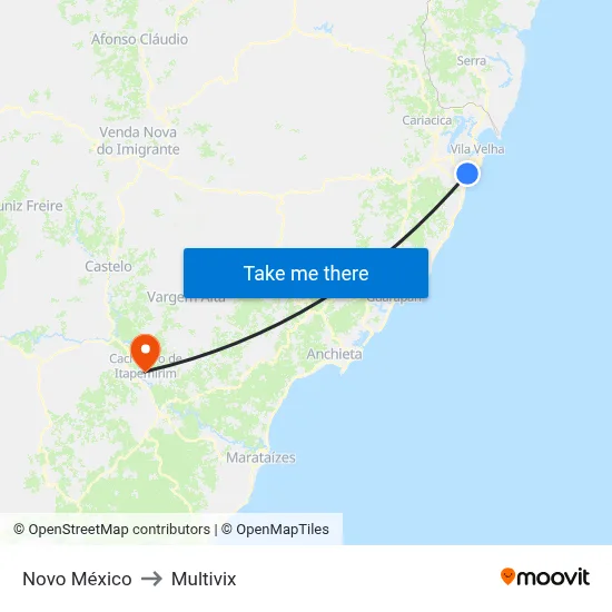 Novo México to Multivix map