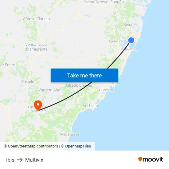 Ibis to Multivix map