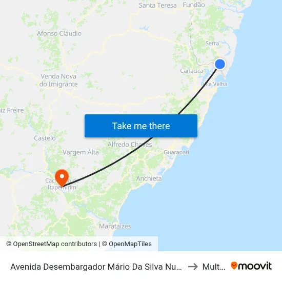 Avenida Desembargador Mário Da Silva Nunes, 555-715 to Multivix map