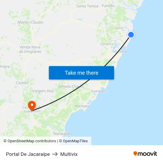 Portal De Jacaraípe to Multivix map