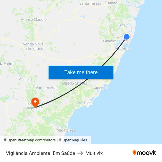Vigilância Ambiental Em Saúde to Multivix map