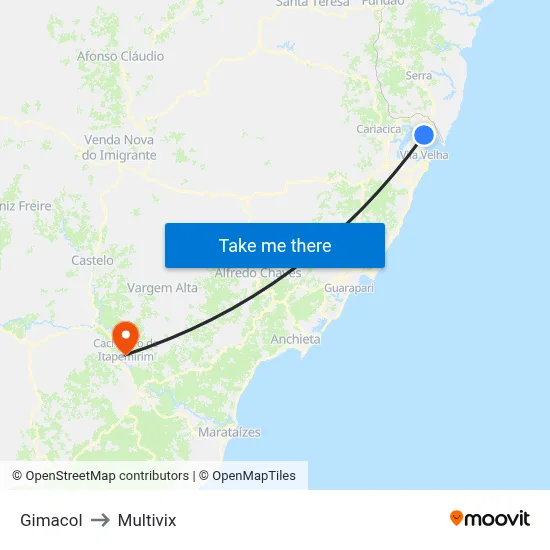 Gimacol to Multivix map