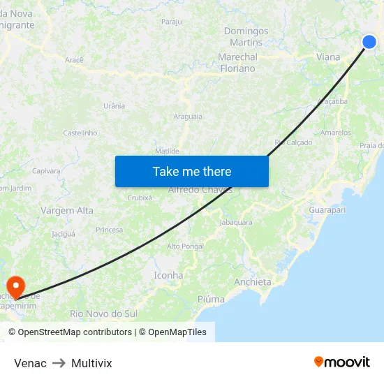 Venac to Multivix map