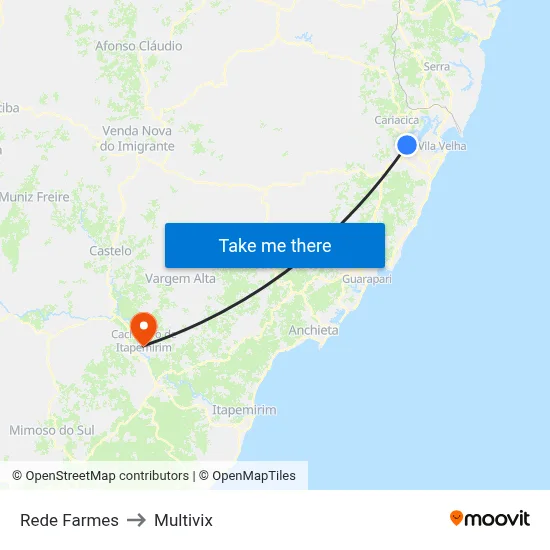 Rede Farmes to Multivix map