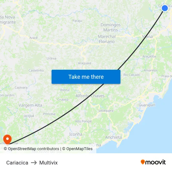 Cariacica to Multivix map