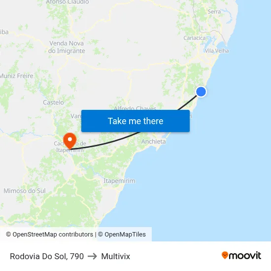 Rodovia Do Sol, 790 to Multivix map
